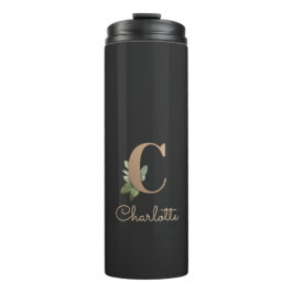 Eleganter Botanischer Monogramm-Goldbrief C Thermosbecher