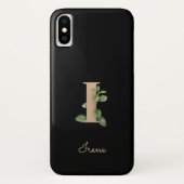 Eleganter Botanischer Monogramm-Goldbrief I Case-Mate iPhone Hülle (Rückseite)