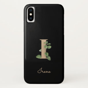Eleganter Botanischer Monogramm-Goldbrief I Case-Mate iPhone Hülle
