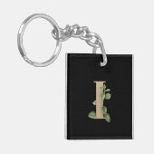 Eleganter Botanischer Monogramm-Goldbrief I Schlüsselanhänger (Vorderseite links)