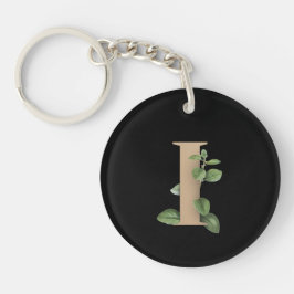 Eleganter Botanischer Monogramm-Goldbrief I Schlüsselanhänger