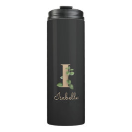 Eleganter Botanischer Monogramm-Goldbrief I Thermosbecher