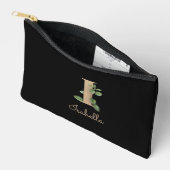 Eleganter Botanischer Monogramm-Goldbrief I Zubehörtasche (Offen)