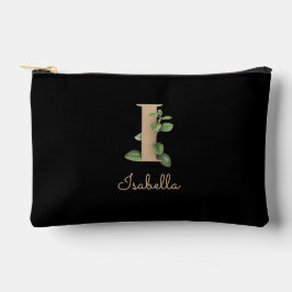 Eleganter Botanischer Monogramm-Goldbrief I Zubehörtasche