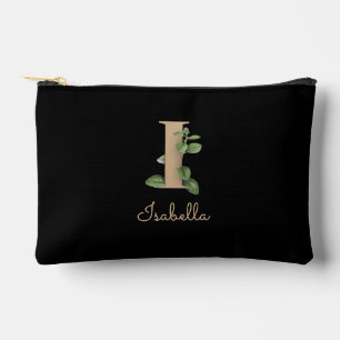 Eleganter Botanischer Monogramm-Goldbrief I Zubehörtasche