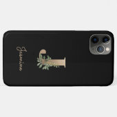 Eleganter Botanischer Monogramm-Goldbrief J Case-Mate iPhone Hülle (Rückseite (Horizontal))