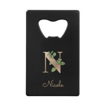 Eleganter Botanischer Monogramm-Goldbrief N