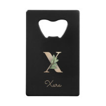 Eleganter Botanischer Monogramm-Goldbrief X