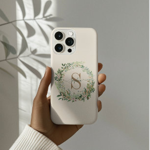 Eleganter Botanischer Monogramm iPhone-Fall mit Na iPhone 16 Pro Max Hülle