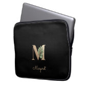 Eleganter Botanischer Monogramm-Letter M Laptop-Si Laptopschutzhülle (Vorderseite Links)