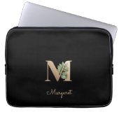 Eleganter Botanischer Monogramm-Letter M Laptop-Si Laptopschutzhülle (Vorderseite)