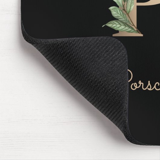 Eleganter Botanischer Monogramm Letter P-Maus-Pad Mousepad (Ecke)