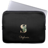 Eleganter Botanischer Monogramm-Letter S Laptop-Si Laptopschutzhülle (Vorderseite)