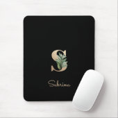 Eleganter Botanischer Monogramm Letter S Mouse Pad Mousepad (Mit Mouse)
