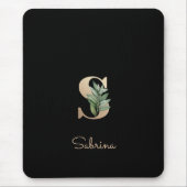 Eleganter Botanischer Monogramm Letter S Mouse Pad Mousepad (Vorne)