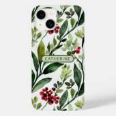 Eleganter botanischer Name der Wasserfarbe Case-Mate iPhone Hülle (Rückseite)