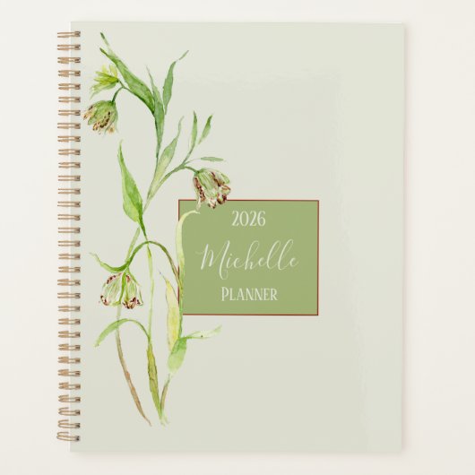 Eleganter Botanischer Planer für Wasserfarben (Vorderseite)