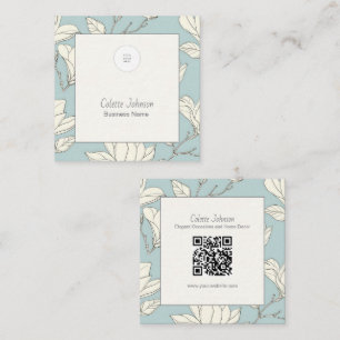 Eleganter botanischer QR-Code Quadratische Visitenkarte