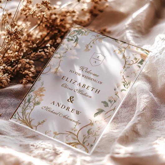 Eleganter botanischer Rahmen-Hochzeitstil im Herbs Acryleinladungen