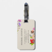 Eleganter botanischer Regenbogen mit Blumen Mit Mo Gepäckanhänger (Rückseite vertikal)