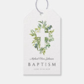 Eleganter Botanischer Religiöser Cross Baptismus Geschenkanhänger (Vorderseite)
