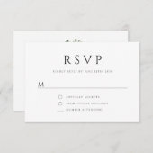 Eleganter Botanischer Religiöser Cross Baptismus RSVP Karte (Vorne/Hinten)