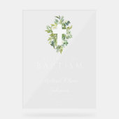 Eleganter botanischer religiöser Taufe Acrylschild (Vorderseite)