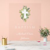 Eleganter botanischer religiöser Taufe Acrylschild (Hochzeit)