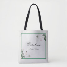 Eleganter Botanischer Rosa Blossom Bridesmaid Tote