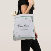 Eleganter Botanischer Rosa Blossom Bridesmaid Tote Tasche (Von Nahem)
