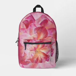 Eleganter Botanischer Rose Blossom Blumenbecher Bedruckter Rucksack