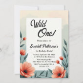 Eleganter botanischer Rustikaler Wild Ein Geburtst Einladung (Vorderseite)