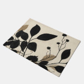 Eleganter botanischer Teppich mit Blattmuster Fußmatte (Schrägansicht)