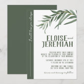 ELEGANTER BOTANISCHER WASSERFARBENWEG EINLADUNG (Vorne/Hinten)