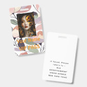 Eleganter Botnical-Klassiker VIP-PASS, Ausweis (Vorder- & Rückseite)