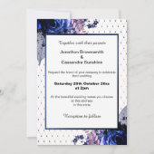 ELEGANTER BOUQUET BLUE LILA WEDD EINLADUNG (Vorderseite)
