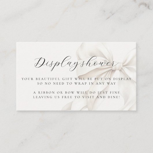 Eleganter Bow Brautparty Display Shower Begleitkarte (Vorderseite)