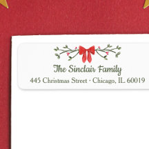 Eleganter Bow & Holly Personalisierte Weihnachtsrü