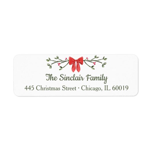 Eleganter Bow & Holly Personalisierte Weihnachtsrü (Vorne)