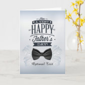 Eleganter Bow-Krawatte und Wirbel-glücklicher Vate Karte (Gelbe Blume)