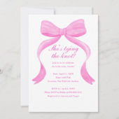 Eleganter Bow Sie bindet das Brautparty des Knoten Einladung (Vorderseite)