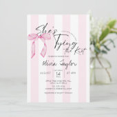 Eleganter Bow Sie bindet das Brautparty des Knoten Einladung (Stehend Vorderseite)