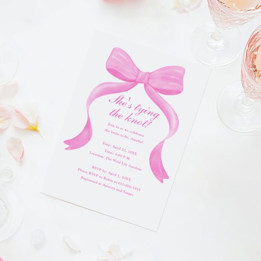 Eleganter Bow Sie bindet das Brautparty des Knoten Einladung