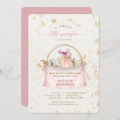 Eleganter Bow Sweet Pink Little Pumpkin Baby Showe Einladung (Vorne/Hinten)
