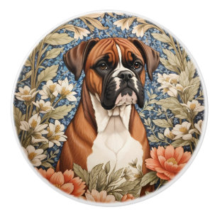 Eleganter Boxerhund, inspiriert von William Morris Keramikknauf