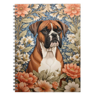 Eleganter Boxerhund, inspiriert von William Morris Notizblock