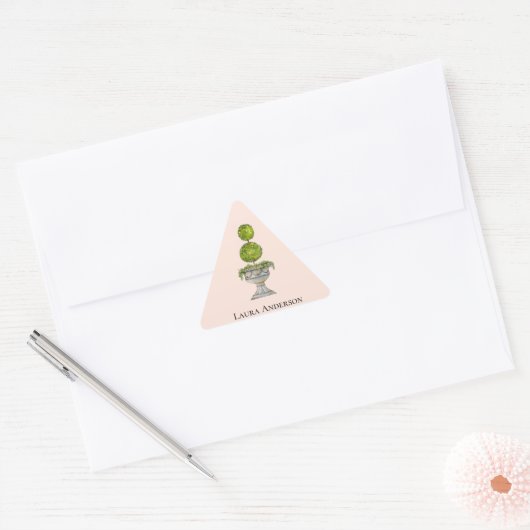 Eleganter Boxwood Topiary Aufkleber (Umschlag)