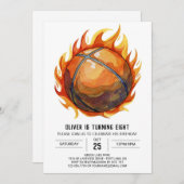 Eleganter Boy Sport Basketball Geburtstag Einladung (Vorne/Hinten)