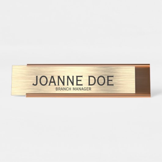 Eleganter Branch Manager Schreibtischnamensplakette (Vorderseite )
