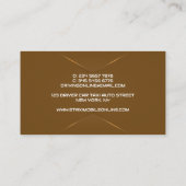 Eleganter brauner Chauffeur Visitenkarte (Rückseite)